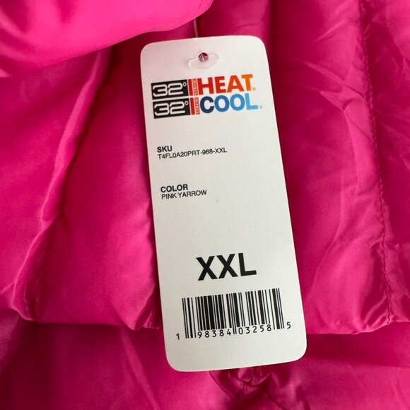 32 Degrees Heat Puffer Jacket Womens 2XL Pink Full Zip Nylon Outdoor NWT CJ-2066 - Picture 10 of 12